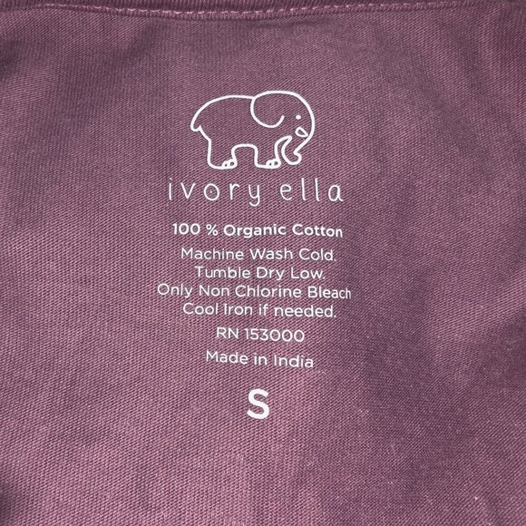 Ivory Ella 100% Cotton Save The Elephants Short Sleeve Front Pocket Tee Shirt - Picture 5 of 5